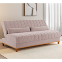 Ver imagem 1 de Sofa Cama Veneza 1,80 Reclinável 3 Lugares Veludo Rosa - Casa Giulia