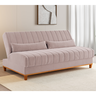 Sofa Cama Veneza 1,80 Reclinável 3 Lugares Veludo Rosa - Casa Giulia - 1