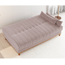 Ver imagem 2 de Sofa Cama Veneza 1,80 Reclinável 3 Lugares Veludo Rosa - Casa Giulia