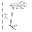 Ver imagem 3 de Mesa L50 Lateral Aproximação Sofá Madeira Base Café