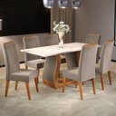 Ver imagem 1 de Mesa de Jantar 6 Lugares Camboja Mel/blonde/pérola - Panorama Móveis