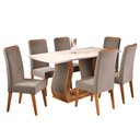 Ver imagem 2 de Mesa de Jantar 6 Lugares Camboja Mel/blonde/pérola - Panorama Móveis