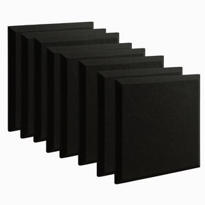 Kit 8 Placas Lã de Pet Preto 60 X 60 - 35kg/m³ Chanfrado