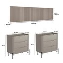 Ver imagem 4 de Conjunto Cabeceira Super King 400cm C/ 2 Mesas de Cabeceira Cor:grigio com Preto