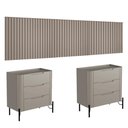 Ver imagem 3 de Conjunto Cabeceira Super King 400cm C/ 2 Mesas de Cabeceira Cor:grigio com Preto