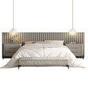 Ver imagem 2 de Conjunto Cabeceira Super King 400cm C/ 2 Mesas de Cabeceira Cor:grigio com Preto