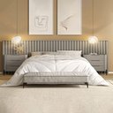 Ver imagem 1 de Conjunto Cabeceira Super King 400cm C/ 2 Mesas de Cabeceira Cor:grigio com Preto