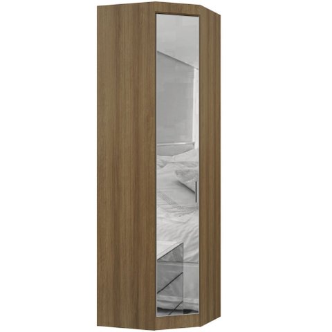 Guarda Roupa de Canto Diagonal Modulado 70cm 1 Porta com Espelho Paris Luciane Móveis