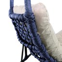 Ver imagem 2 de Balanço em Aço e Corda Náutica Azul Jumas com Suporte e Almofada em Tecido Bege
