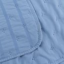 Ver imagem 2 de Cobre Leito Queen Plissê Seersucker e Matelado Ultrassônico 03 Peças 100% Poliéster - Azul