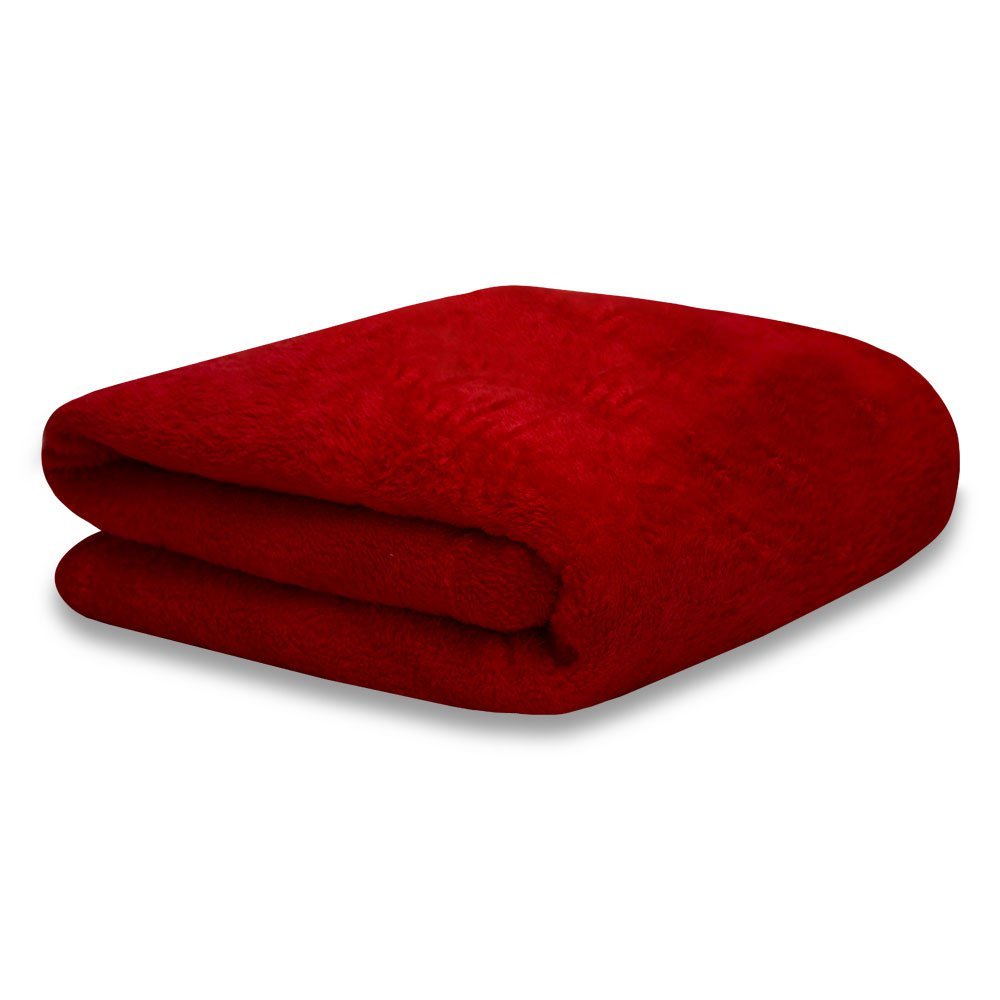 Manta Soft Cobertor Solteiro Microfibra Antialérgico Vermelho - 1