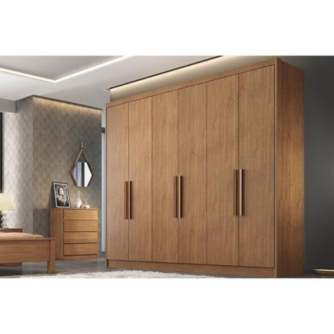 Guarda Roupa Casal 6 Portas e 4 Gavetas Rizon/linea Cumaru