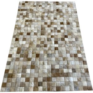 Tapete de couro bege 1,00x1,50 sem borda peça 5x5cm