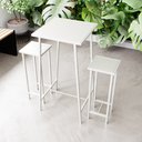 Ver imagem 1 de Conjunto Mesa Alta Bar Bistrô Branca 2 Bancos Industrial Botequim White Don Castro Decor