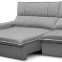 Ver imagem 6 de Sofá Retrátil Reclinável para Sala 4 Lugares 290cm Aisha F04 Veludo Cinza Claro - Lyam Decor