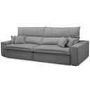 Ver imagem 5 de Sofá Retrátil Reclinável para Sala 4 Lugares 290cm Aisha F04 Veludo Cinza Claro - Lyam Decor