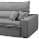 Ver imagem 7 de Sofá Retrátil Reclinável para Sala 4 Lugares 290cm Aisha F04 Veludo Cinza Claro - Lyam Decor