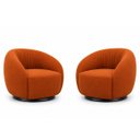 Ver imagem 3 de Kit 2 Poltrona Giratória 360° Orgânica Bouclé Sala Nuvem:Bouclê/Terra Cota