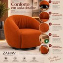 Ver imagem 4 de Kit 2 Poltrona Giratória 360° Orgânica Bouclé Sala Nuvem:Bouclê/Terra Cota