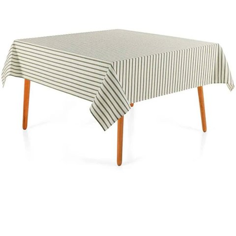Toalha de Mesa Quadrada Sempre Limpa Zaira 180x180cm - Karsten Branca/verde