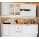 Ver imagem 1 de Cozinha Completa Americana 10 Peças (4 Aéreos + 3 Balcões + 3 Tampos) CZ266 Branco - Henn