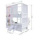Ver imagem 4 de Treliche Casinha Reta com 02 Janelas Escorregador e Cortina Madeira Maciça Branco/ Rosa Housin