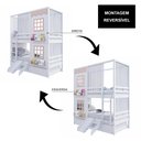 Ver imagem 6 de Treliche Casinha Reta com 02 Janelas Escorregador e Cortina Madeira Maciça Branco/ Rosa Housin