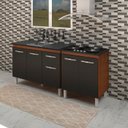 Ver imagem 6 de Balcao Pia 120cm e Cooktop 4 Bocas Savana Preto Mobbs