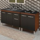 Ver imagem 2 de Balcao Pia 120cm e Cooktop 4 Bocas Savana Preto Mobbs