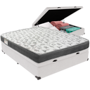 Ver imagem 1 de Cama Box Baú Branco e Colchão Iso100 Espuma D33 Casal Ortobom