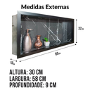 Ver imagem 4 de Nicho de Porcelanato Preto Rajado Branco Polido 60x32cm