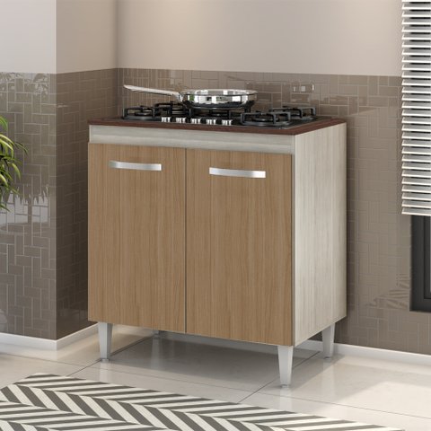 Balcão para Cooktop 4 e 5 Bocas 2 Portas Montana Hr Móveis