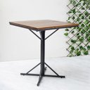 Ver imagem 3 de Mesa de Jantar Quadrada Estilo Industrial em Aço e Madeira Maciça 60x60 cm