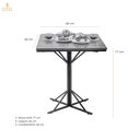 Ver mais imagens de Mesa de Jantar Quadrada Estilo Industrial em Aço e Madeira Maciça 60x60 cm