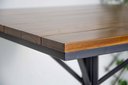 Ver imagem 6 de Mesa de Jantar Quadrada Estilo Industrial em Aço e Madeira Maciça 60x60 cm