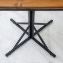 Ver imagem 5 de Mesa de Jantar Quadrada Estilo Industrial em Aço e Madeira Maciça 60x60 cm