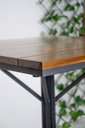 Ver imagem 7 de Mesa de Jantar Quadrada Estilo Industrial em Aço e Madeira Maciça 60x60 cm