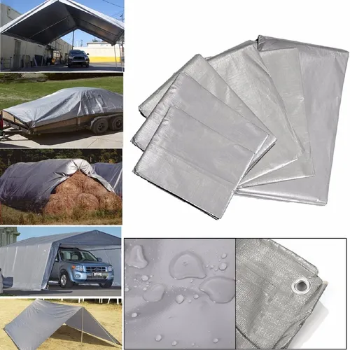 Lona Blackout Cinza/Prata 6x6 Impermeável 300 Micras Cobertura Festa Camping Garagem - 7