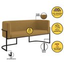 Ver imagem 2 de Sofá Namoradeira 2 Lugares Moderna Base Metal Black – Balaqui Cor:capuccino