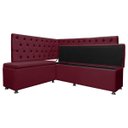 Ver imagem 4 de Kit Canto Alemão para Casa Cozinha Capitonê 1,25x1,60m Veludo Bege Sofa Store