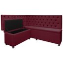 Ver imagem 3 de Kit Canto Alemão para Casa Cozinha Capitonê 1,25x1,60m Veludo Bege Sofa Store