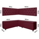 Ver imagem 6 de Kit Canto Alemão para Casa Cozinha Capitonê 1,25x1,60m Veludo Bege Sofa Store