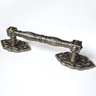 Puxador Duplo Vienna 368mm Bronze Antigo Porta Pivotante Correr Passagem Madeira Vidro  Rústico - 2