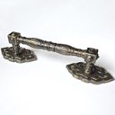 Ver imagem 2 de Puxador Duplo Vienna 368mm Bronze Antigo Porta Pivotante Correr Passagem Madeira Vidro Rústico