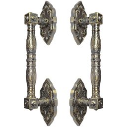 Puxador Duplo Vienna 368mm Bronze Antigo Porta Pivotante Correr Passagem Madeira Vidro  Rústico - 1