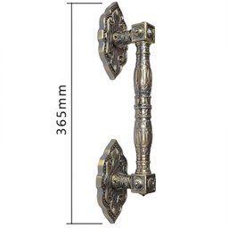 Puxador Duplo Vienna 368mm Bronze Antigo Porta Pivotante Correr Passagem Madeira Vidro  Rústico - 6