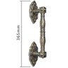 Puxador Duplo Vienna 368mm Bronze Antigo Porta Pivotante Correr Passagem Madeira Vidro  Rústico - 6