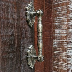 Puxador Duplo Vienna 368mm Bronze Antigo Porta Pivotante Correr Passagem Madeira Vidro  Rústico - 4