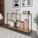 Ver imagem 1 de Aparador Industrial Artesania 120cm Console para Sala Jantar Hall Entrada Decoração - Preto/freijó