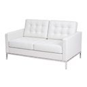 Ver imagem 5 de Sofá Fk 2 Lugares Couro Sintético Linha Premium Design Modernista Sala Escritório Recepção - Branco